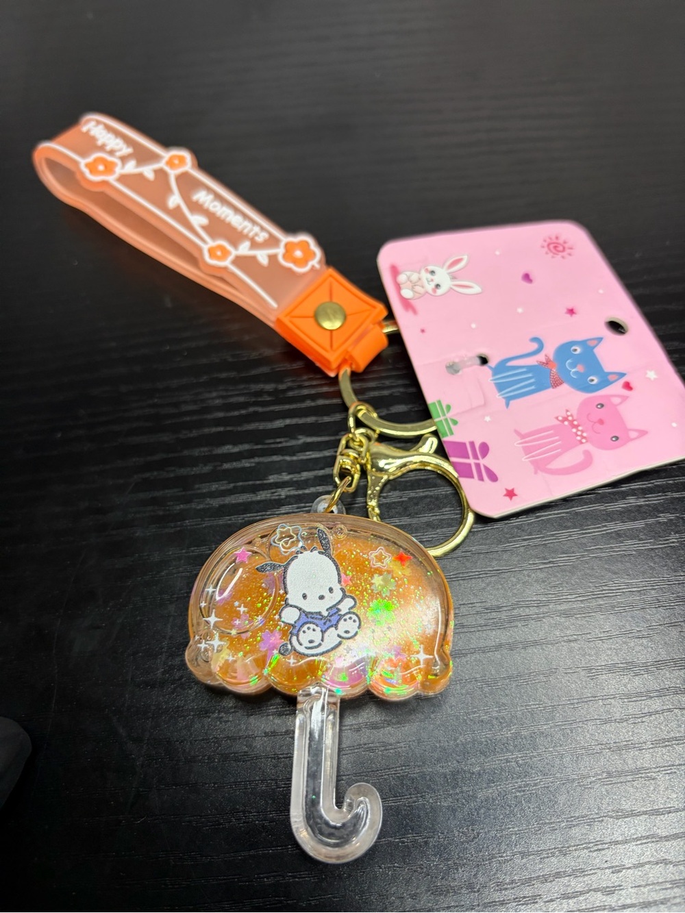 Pochacco Glitter Slushy Umbrella Keychain